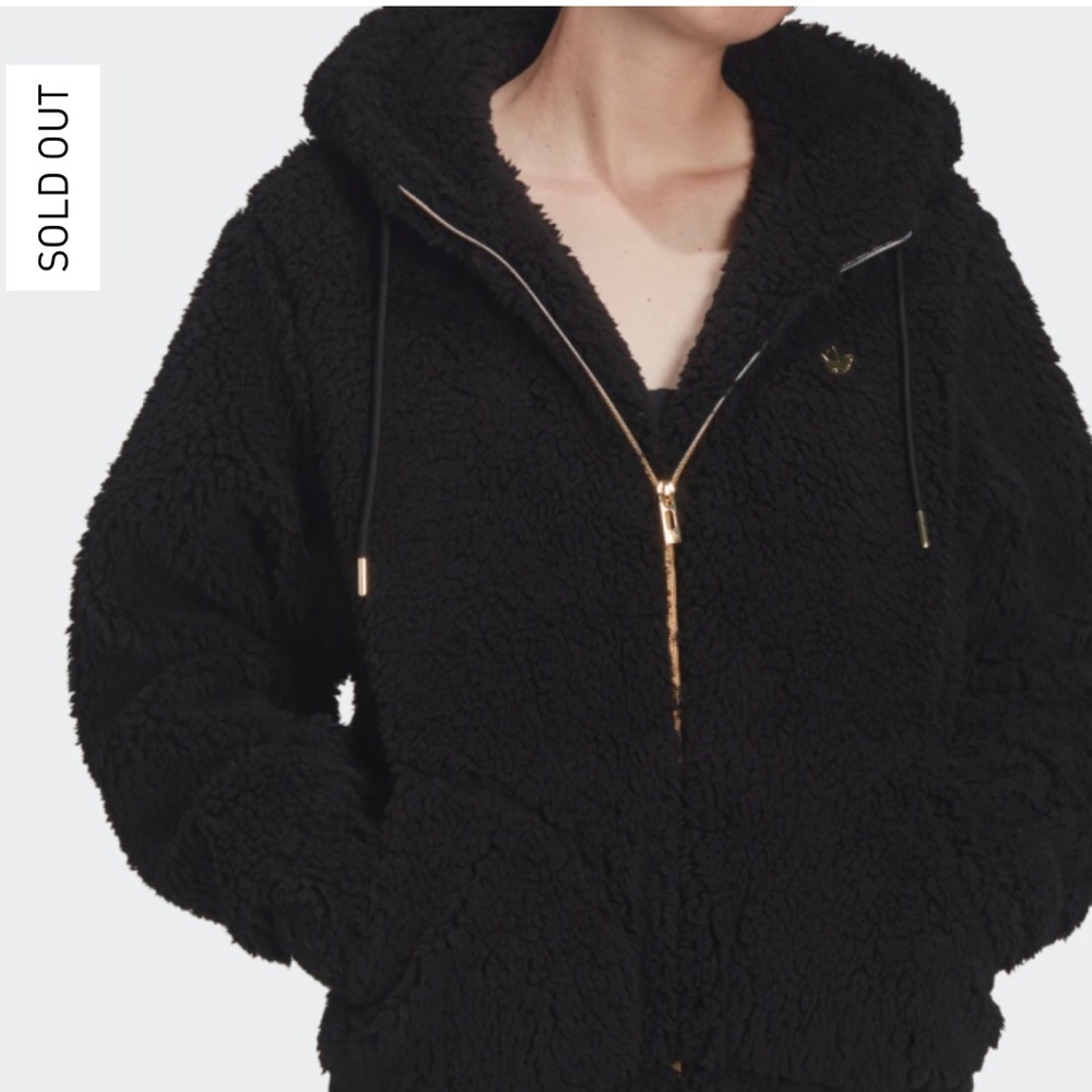 RARE Adidas Black Sherpa Jacket